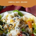 Pinterest image for Homemade salad with Apple Orange Feta.