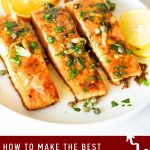 Pinterest image for Pan Fried Salmon in Orange Glaze.