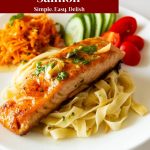 Pinterest image for Pan Fried Salmon in Orange Glaze.
