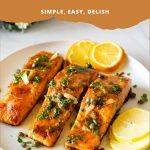 Pinterest image for Pan Fried Salmon in Orange Glaze.