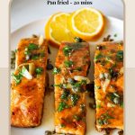 Pinterest image for Pan Fried Salmon in Orange Glaze.