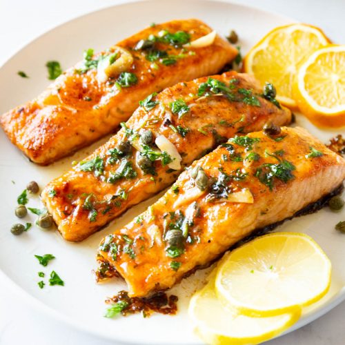 A platter with salmon flatter.