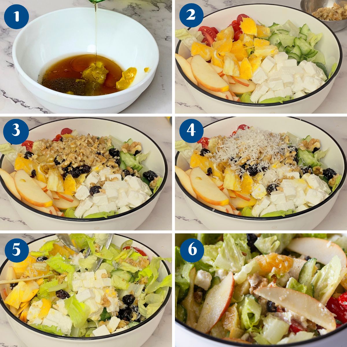 Progress Pictures - Lettuce salad with apple orange and feta.