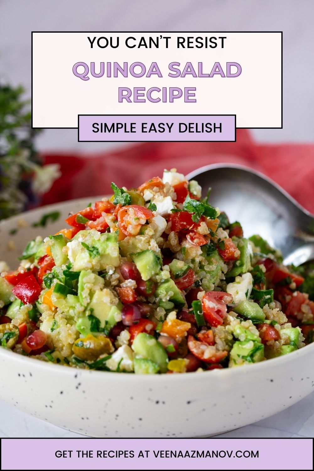 Pinterest image for Quinoa Salad Recipe.