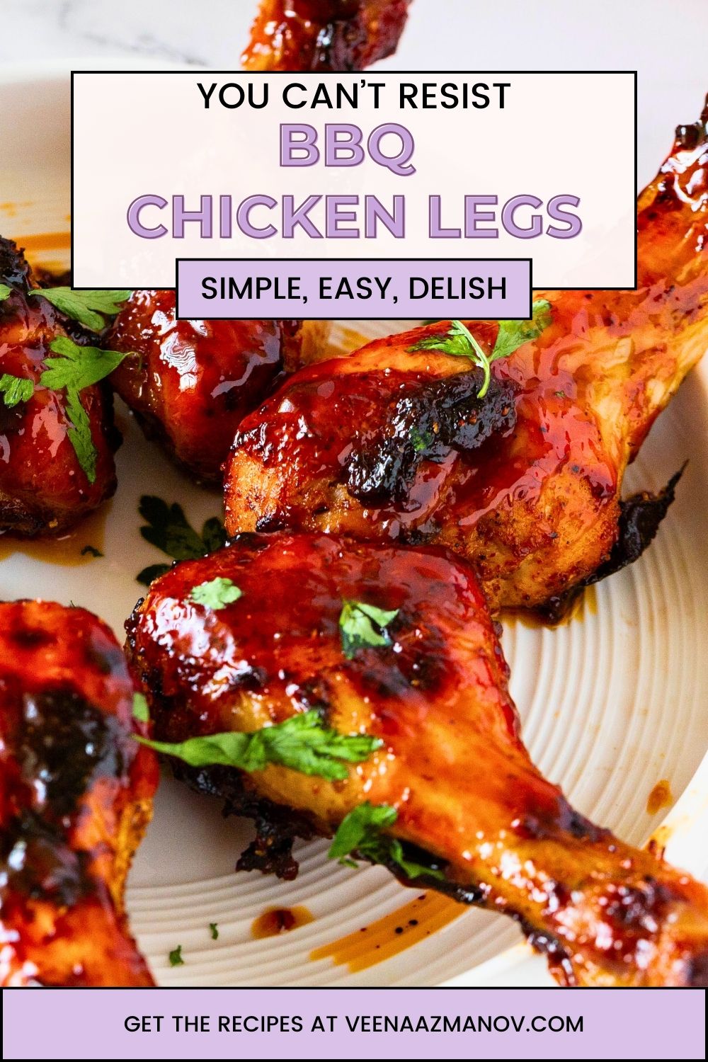 Pinterest image for BBQ Chicken Legs.