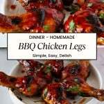 Pinterest image for BBQ Chicken Legs.