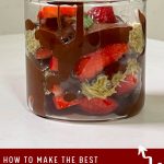 Pinterest image for chocolate strawberry cups with Dubai Pistachio Kataifi.