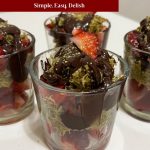 Pinterest image for chocolate strawberry cups with Dubai Pistachio Kataifi.