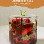 Pinterest image for chocolate strawberry cups with Dubai Pistachio Kataifi.