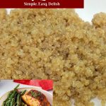 Pinterest image for fluffy homemade quinoa on stovetop.