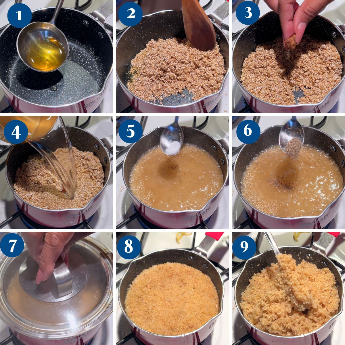 Progress pictures how to make fluffy quinoa.