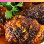 Pinterest image for Spicy Chicken Thighs Recipe.