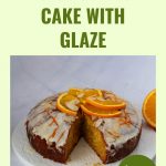 A Pinterest image for Orange almond cake.
