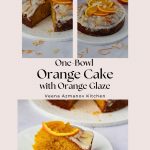 A Pinterest image for Orange almond cake.