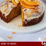 A Pinterest image for Orange almond cake.