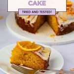 A Pinterest image for Orange almond cake.