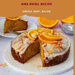 A Pinterest image for Orange almond cake.