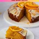 A Pinterest image for Orange almond cake.