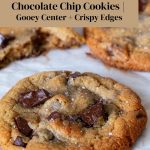 Pinterest image for Bakery Style Chocolate Chip Cookies.