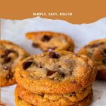 Pinterest image for Bakery Style Chocolate Chip Cookies.