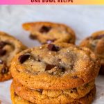 Pinterest image for Bakery Style Chocolate Chip Cookies.