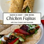 Pinterest image for Chicken Fajitas Recipe.