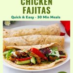Pinterest image for Chicken Fajitas Recipe.