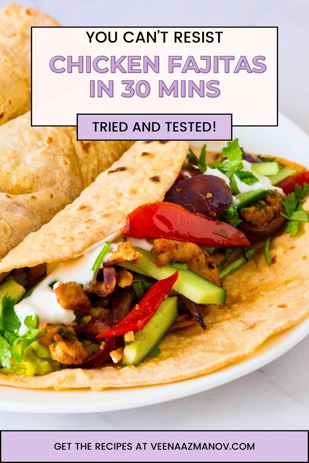 Pinterest image for Chicken Fajitas Recipe.