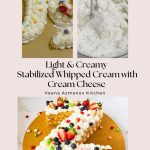 Pinterest image for cream cheese stabilized whipped cream.