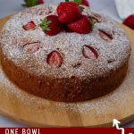 Pinterest image for sour cream strawberry cake.