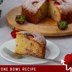Pinterest image for sour cream strawberry cake.