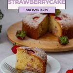 Pinterest image for sour cream strawberry cake.