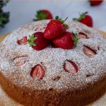 Pinterest image for sour cream strawberry cake.