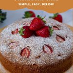 Pinterest image for sour cream strawberry cake.
