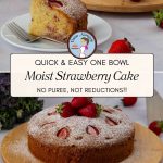 Pinterest image for sour cream strawberry cake.