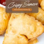Pinterest image for Punjabi samosa with kheema or aloo.