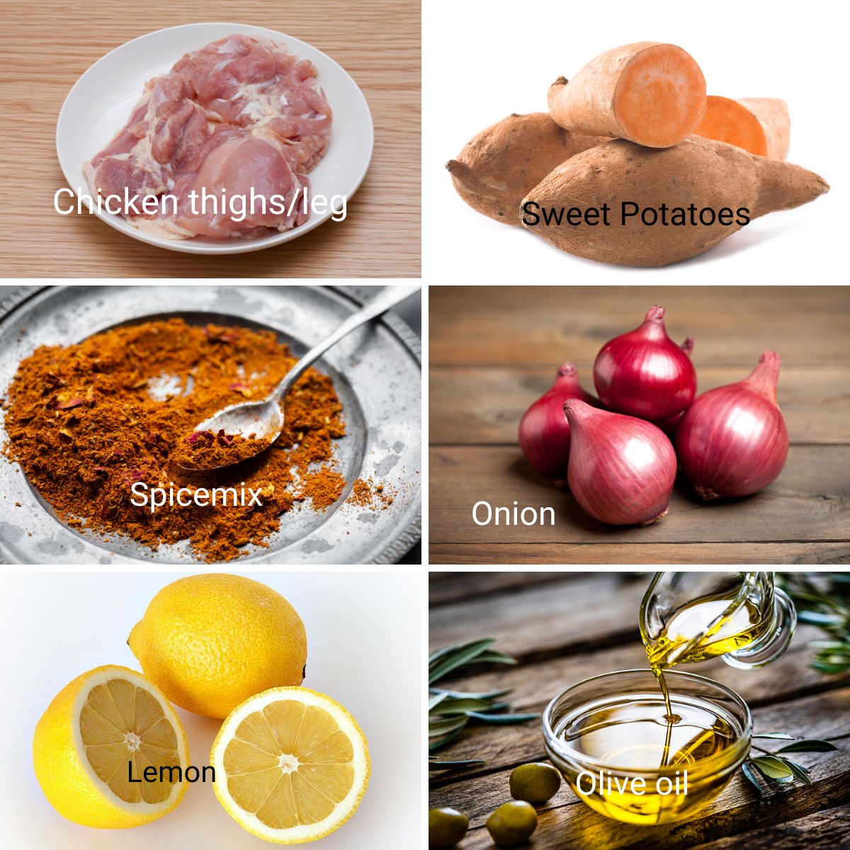 Ingredients for making sheetpan chicken and potatoes.