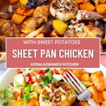 Pinterest image for Sheet-Pan Chicken and Sweet Potatoes.