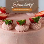 Pinterest image for Cream Cheese frosting with reduced strawberry puree.