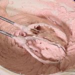 Pinterest image for Cream Cheese frosting with reduced strawberry puree.