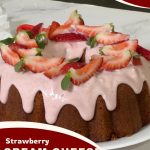 Pinterest image for Cream Cheese frosting with reduced strawberry puree.