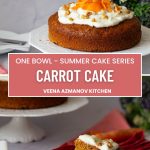 Pinterest image for One Bowl Carrot Cake Recipe.