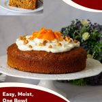 Pinterest image for One Bowl Carrot Cake Recipe.