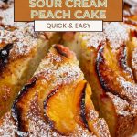 Pinterest image for one bowl peach cake.