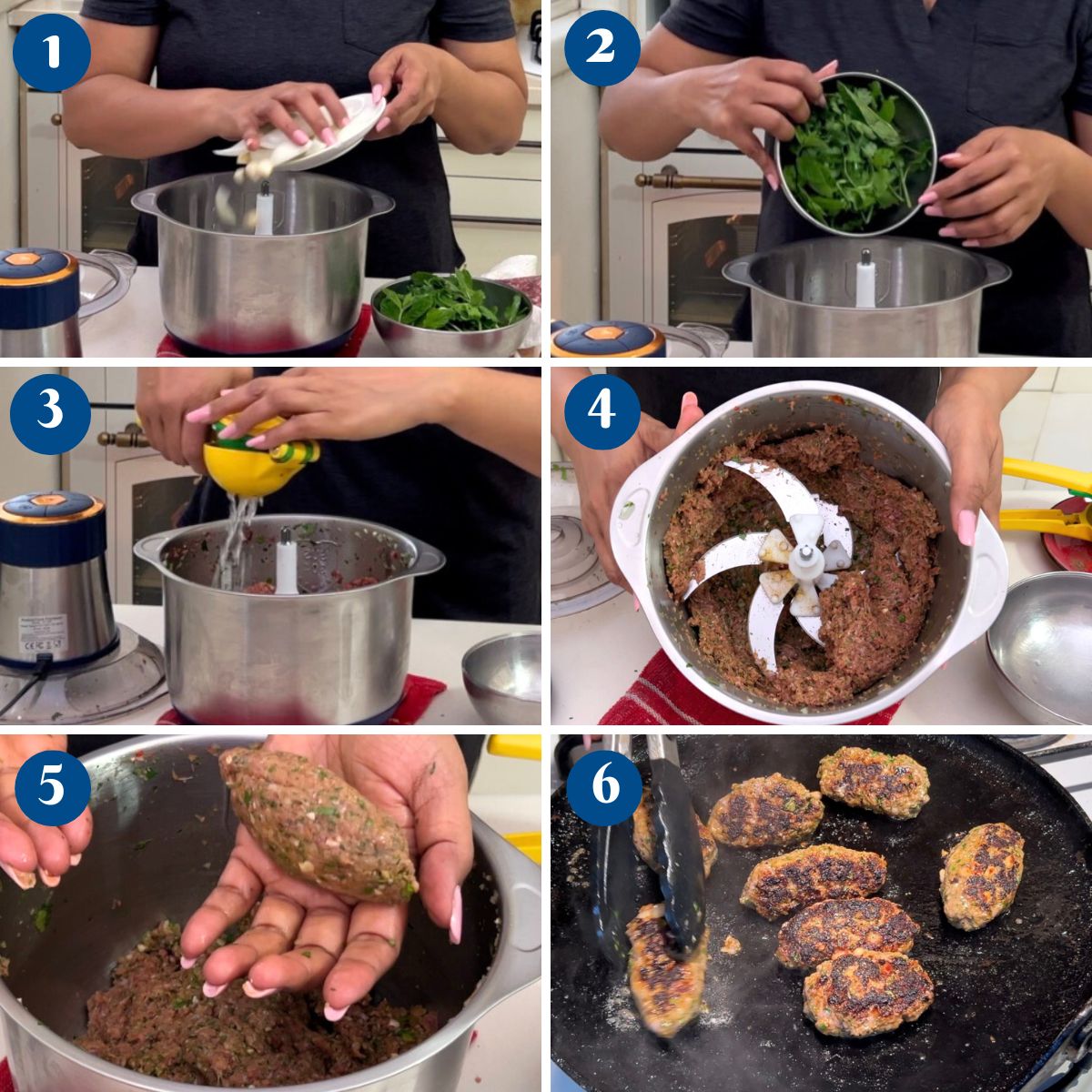 Progress pictures Greek kofta kebabs.