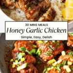 Pinterest image for Honey Garlic Chicken in 30 Minutes.