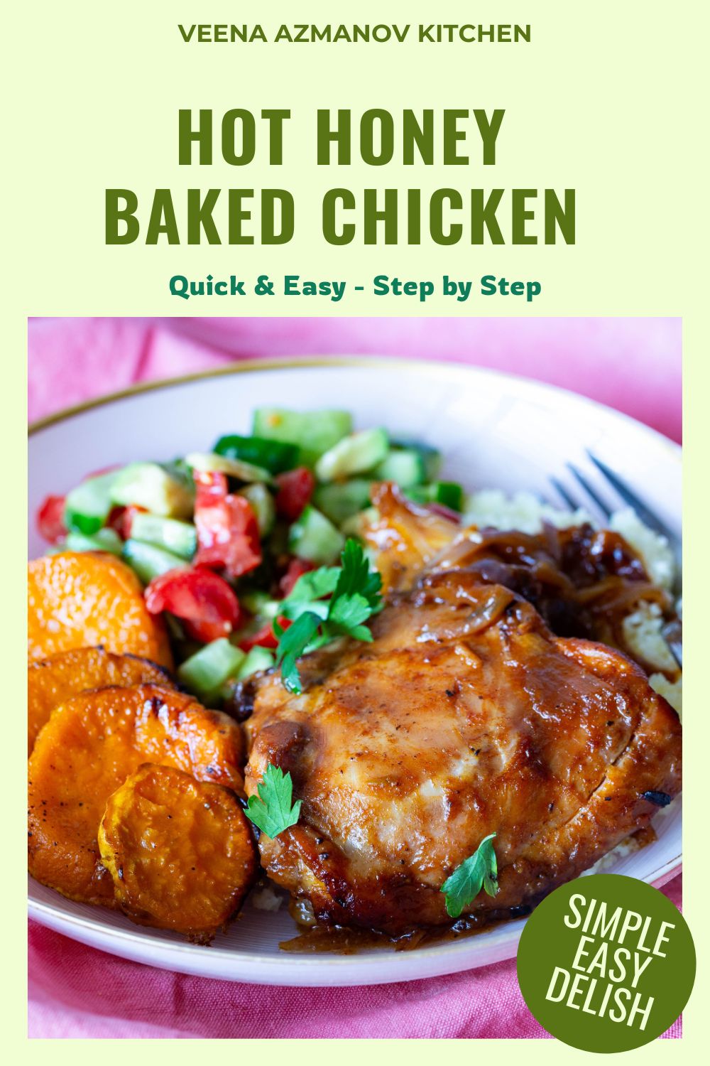 Pinterest image for Hot Honey Chicken Oven Baked.