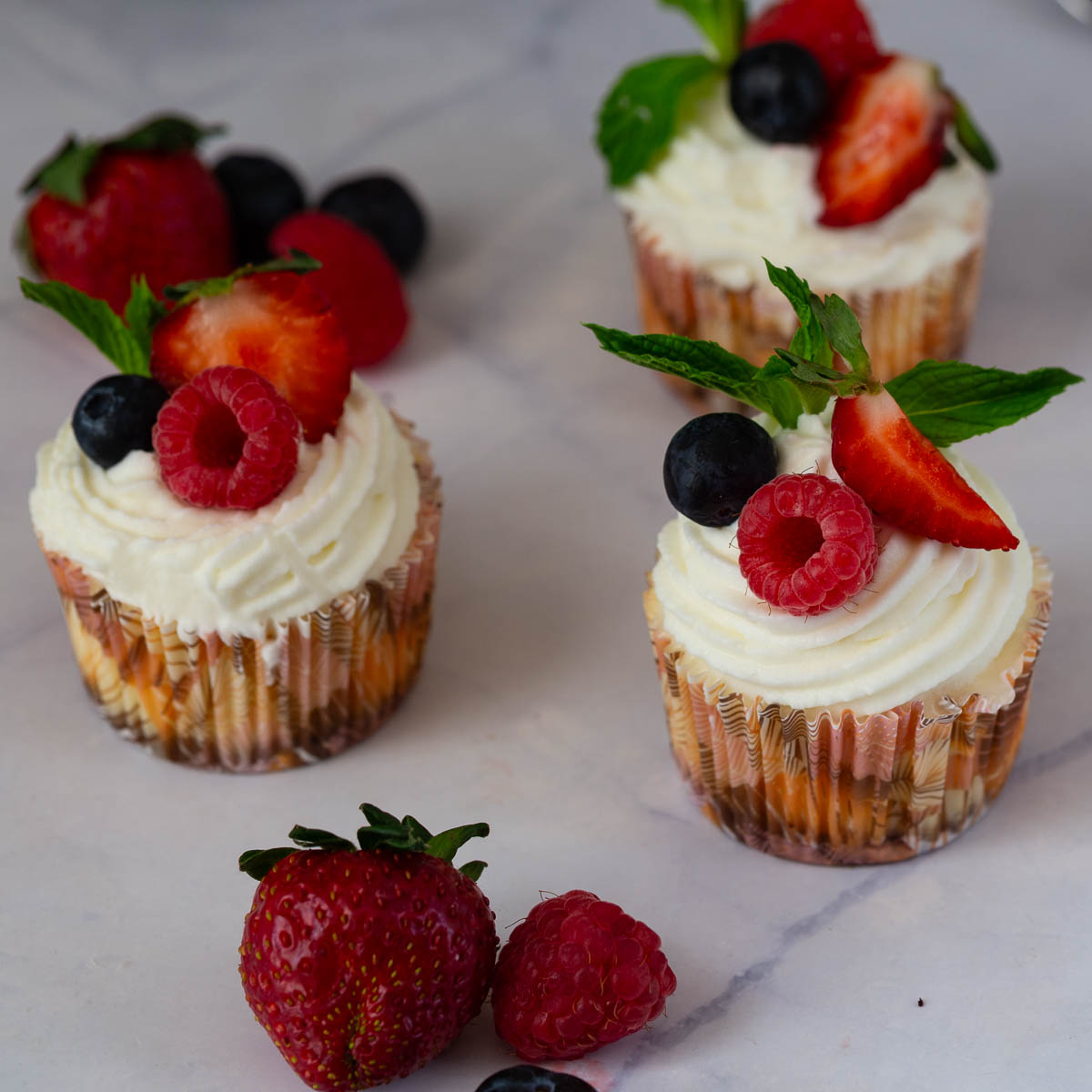 Mini Cupcakes on the table.