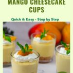Pinterest image for Mini Mango Cheesecake Desserts.