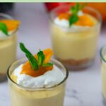 Pinterest image for Mini Mango Cheesecake Desserts.